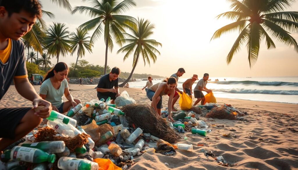 Bersihkan Sampah Pantai Ancol